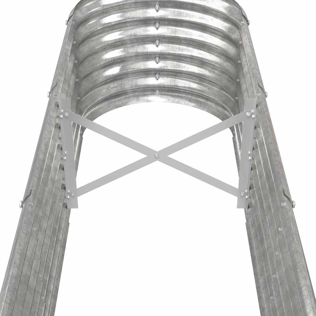 vidaXL Garden Raised Bed | Silver | Powder-coated steel | Large | Durable 5
