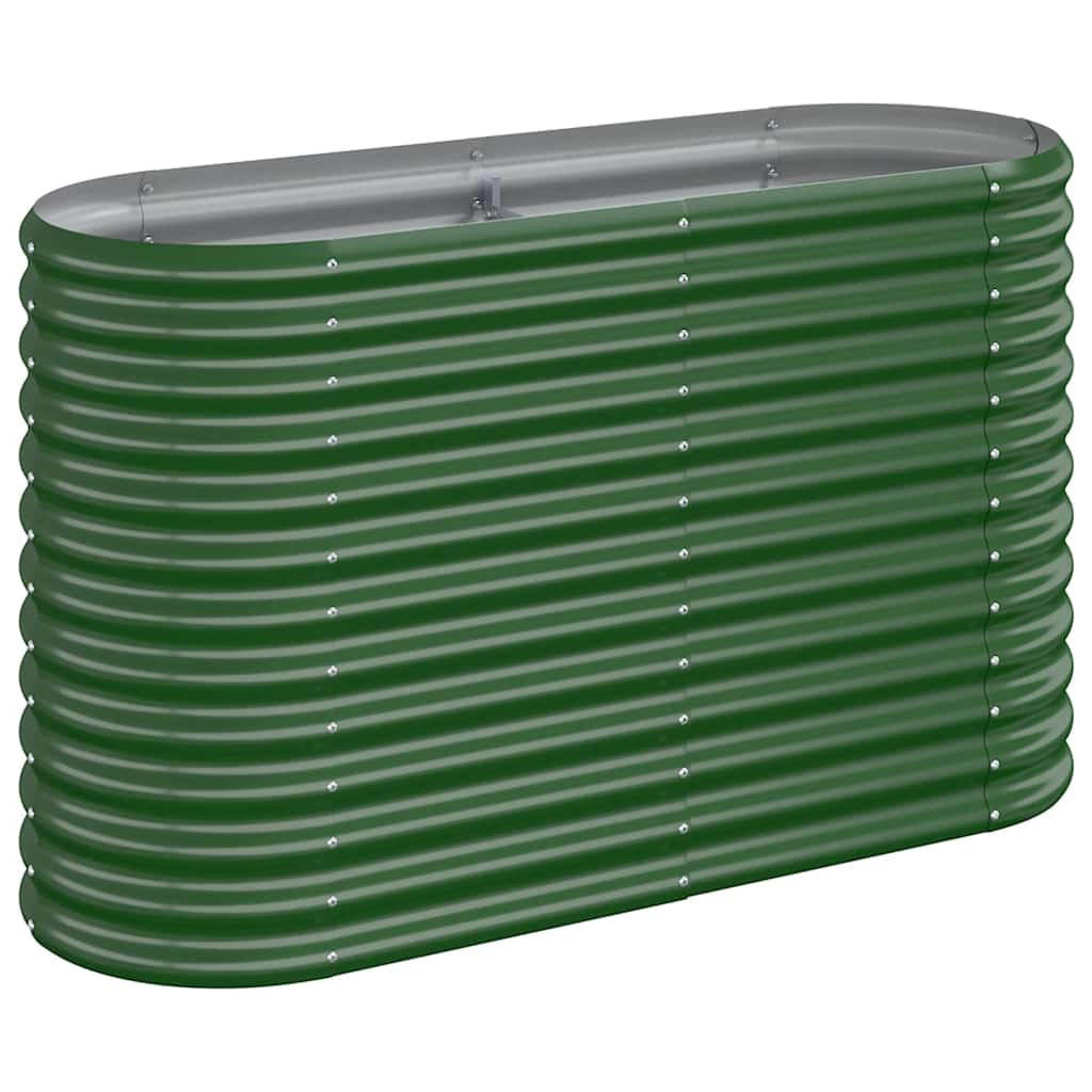 vidaXL Garden Raised Bed | Green | Powder-coated steel | Large | Durable 2