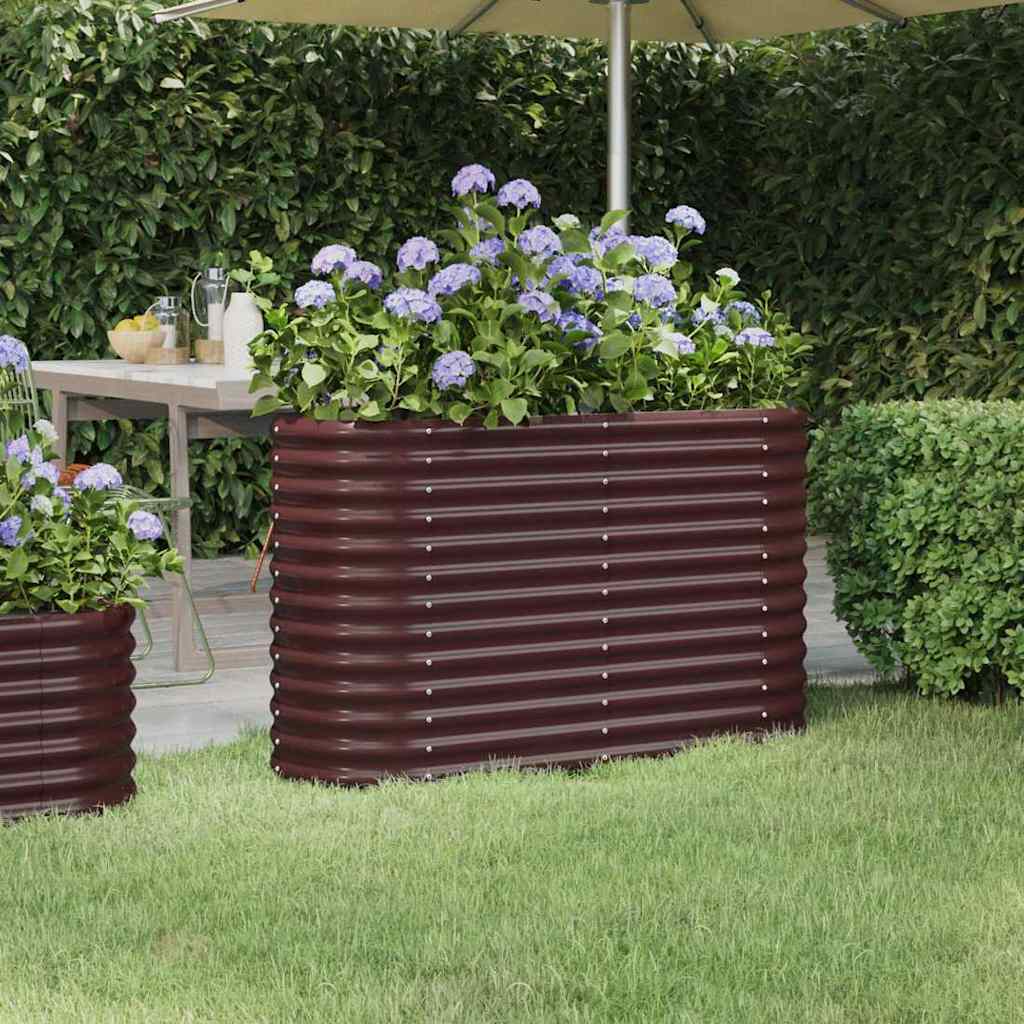 vidaXL Garden Raised Bed | Brown | Powder-coated steel | Large 1