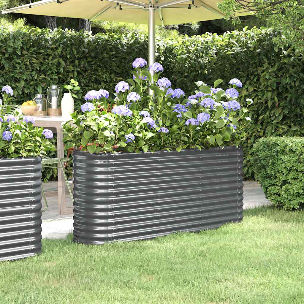 vidaXL Garden Raised Bed | Anthracite | Powder-coated steel | 152 x 40 x 68 cm 1