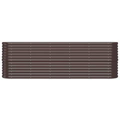 vidaXL Garden Raised Bed Galvanised Steel 224x40x68 cm Brown 3