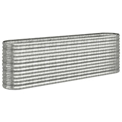 vidaXL Garden Raised Bed | Silver | Powder-coated steel | Large | Durable 2