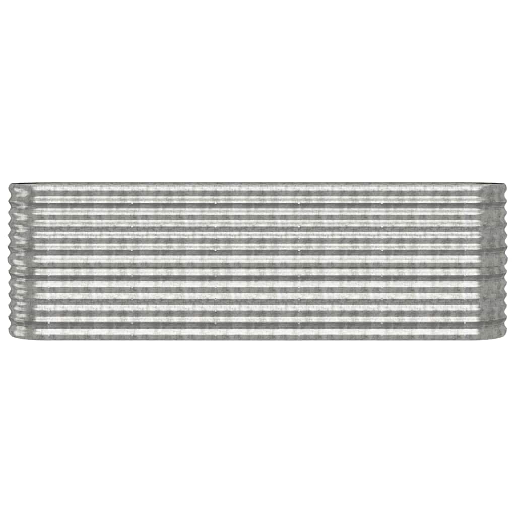 Garden Raised Bed Galvanised Steel Height 68 cm Silver 224 cm