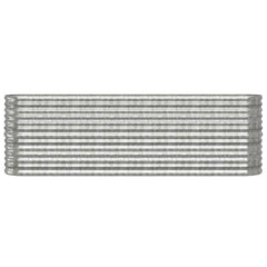 Garden Raised Bed Galvanised Steel Height 68 cm Silver 224 cm