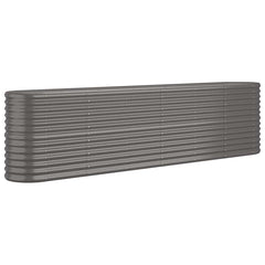 vidaXL Garden Raised Bed | Grey | Powder-coated steel | Large | Durable 2