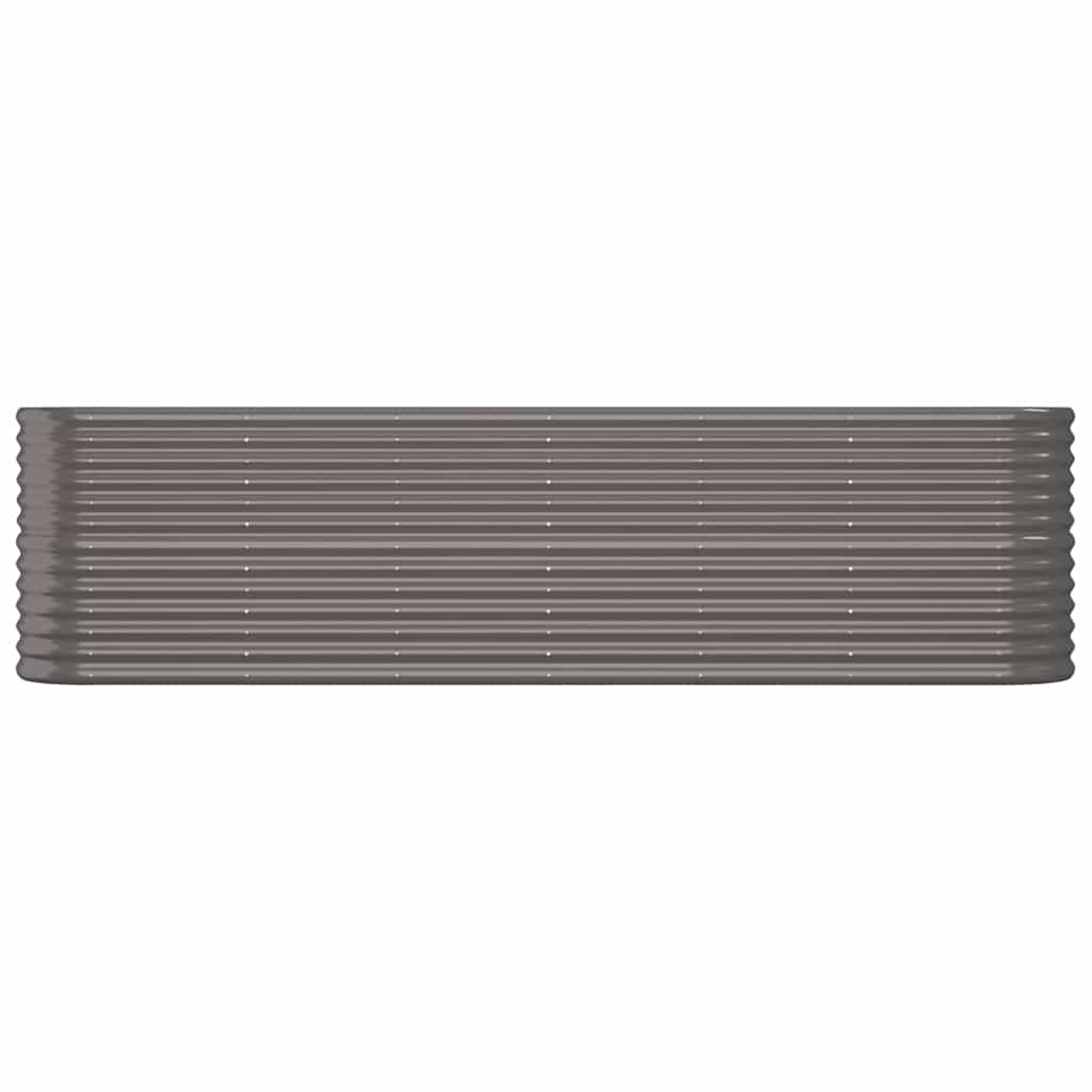 vidaXL Garden Raised Bed | Grey | Powder-coated steel | Large | Durable 3
