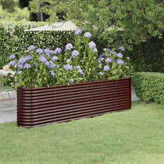 vidaXL Garden Raised Bed Galvanised Steel Height 68 cm Brown