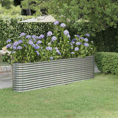 Garden Raised Bed Galvanised Steel Height 68 cm Silver 260 cm