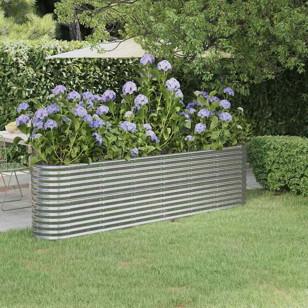 Garden Raised Bed Galvanised Steel Height 68 cm Silver 260 cm