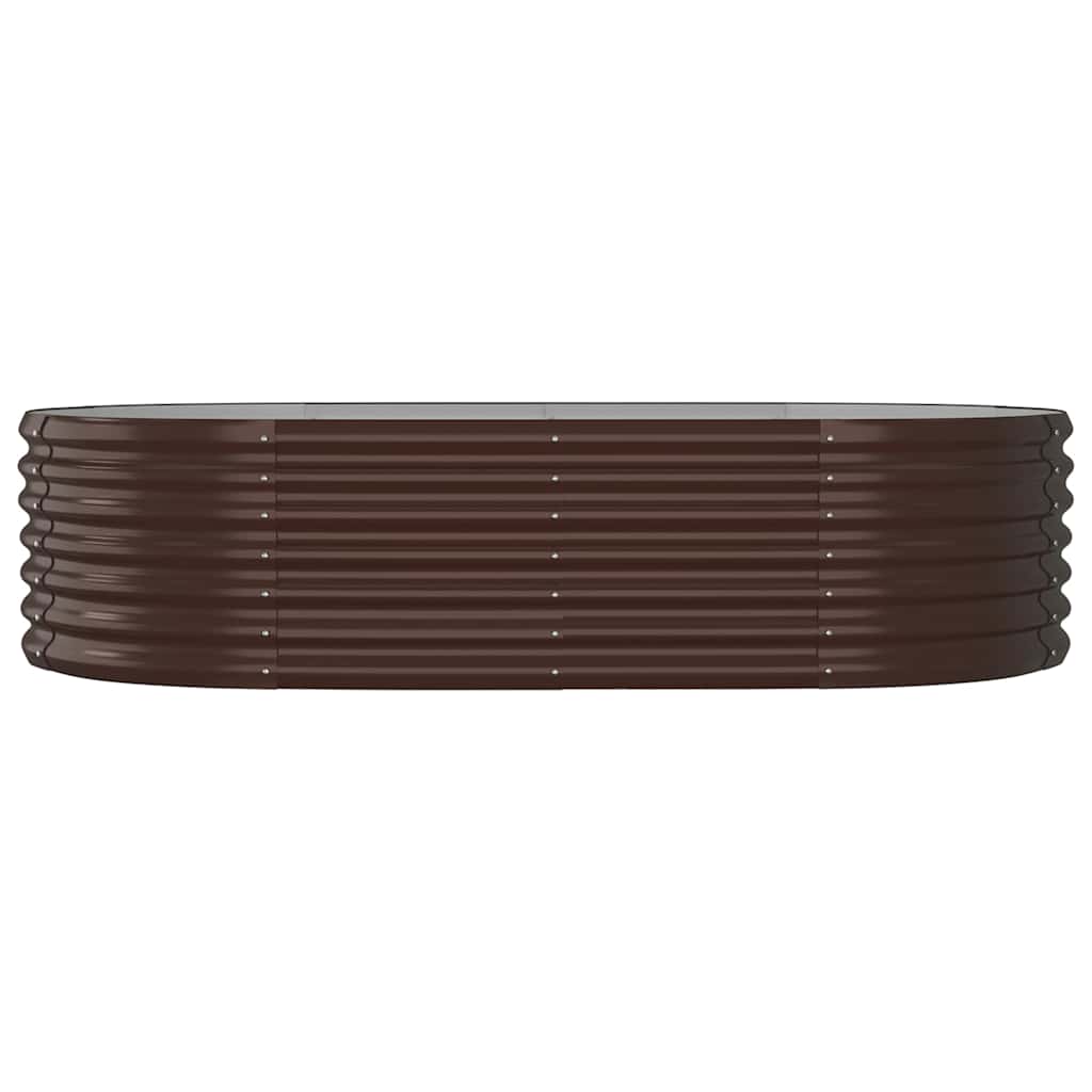 vidaXL Garden Raised Bed | Brown | Powder-coated steel | Large | Durable 3