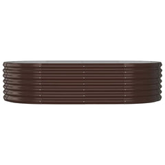 vidaXL Garden Raised Bed | Brown | Powder-coated steel | Large | Durable 3