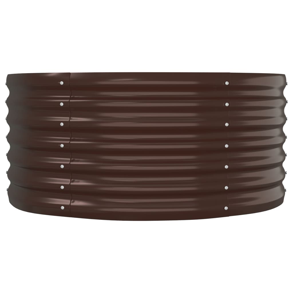 vidaXL Garden Raised Bed | Brown | Powder-coated steel | Large | Durable 4