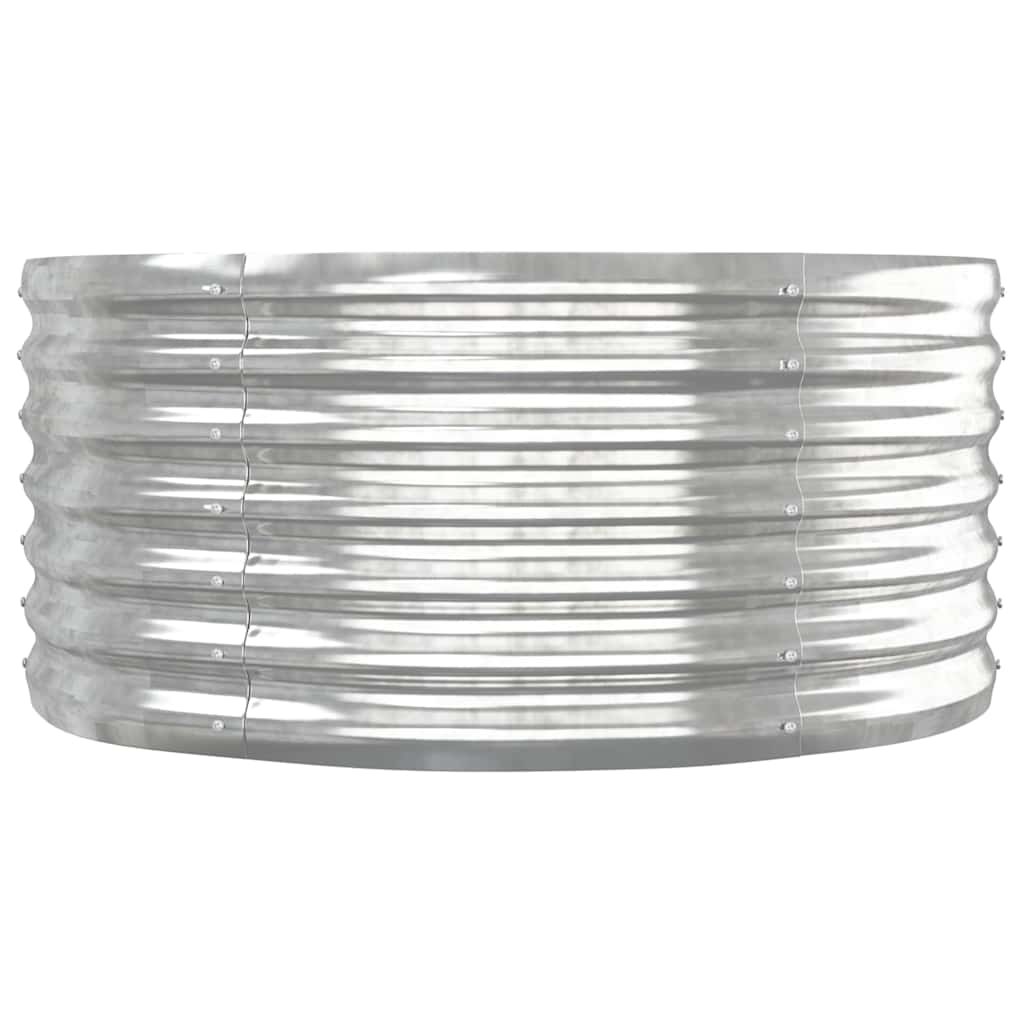 vidaXL Garden Raised Bed | Silver | Powder-coated steel | Large | Durable 4