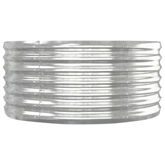 vidaXL Garden Raised Bed | Silver | Powder-coated steel | Large | Durable 4