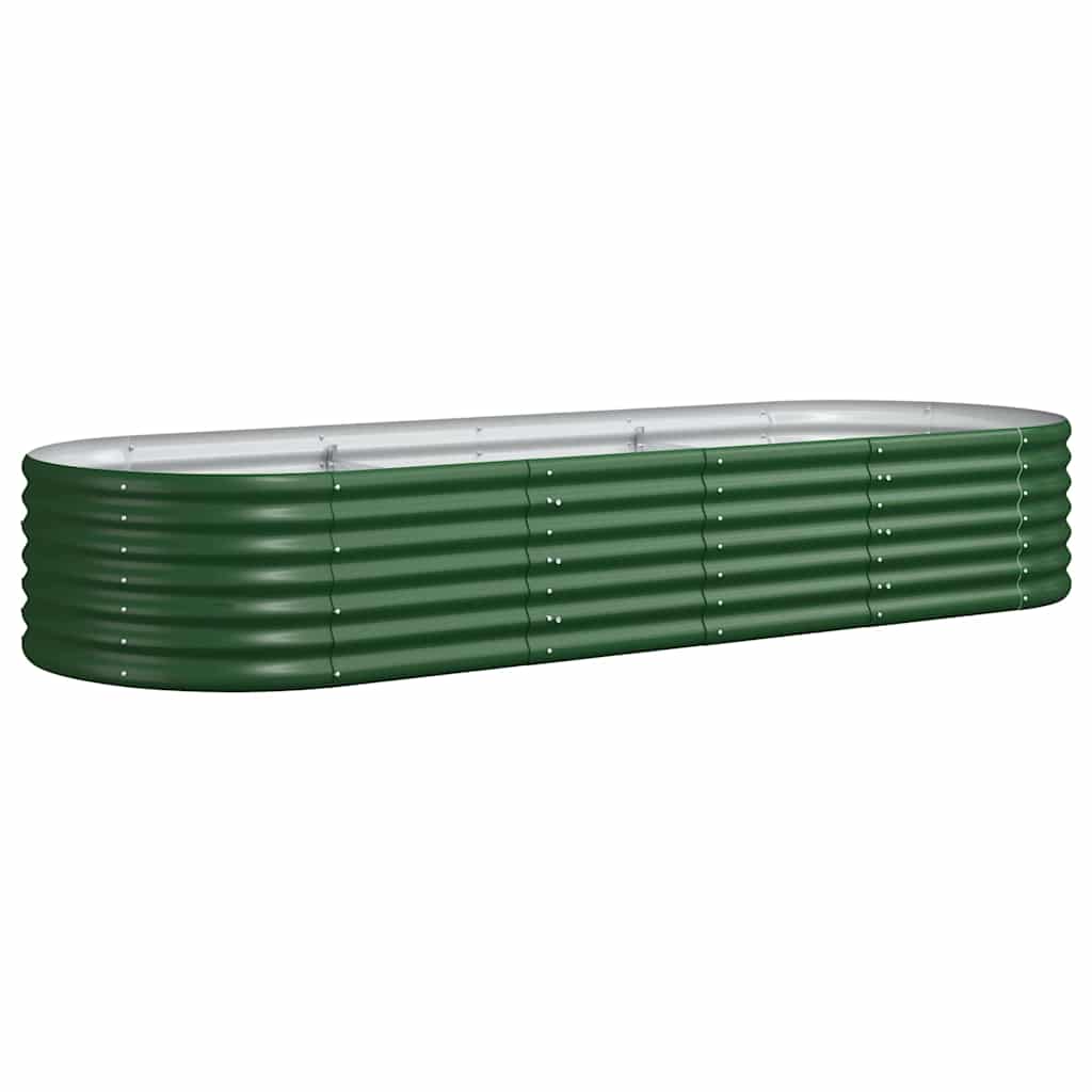 vidaXL Garden Raised Bed Galvanised Steel 224x80x36 cm Green 2