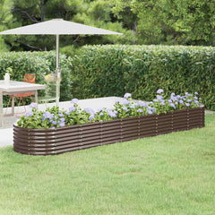 vidaXL Garden Raised Bed Galvanised Steel Height 36 cm Brown