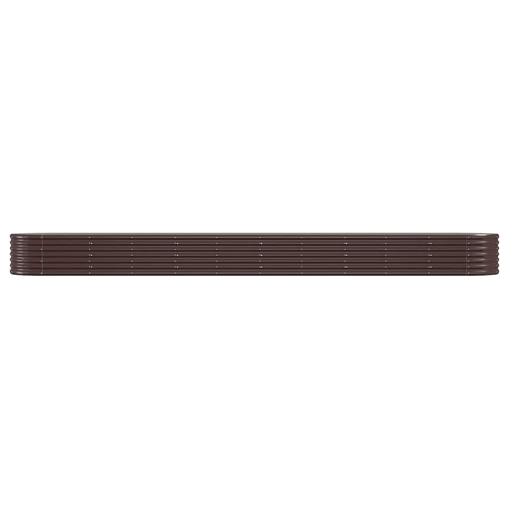 Garden Raised Bed Galvanised Steel Height 36 cm Brown 440 cm