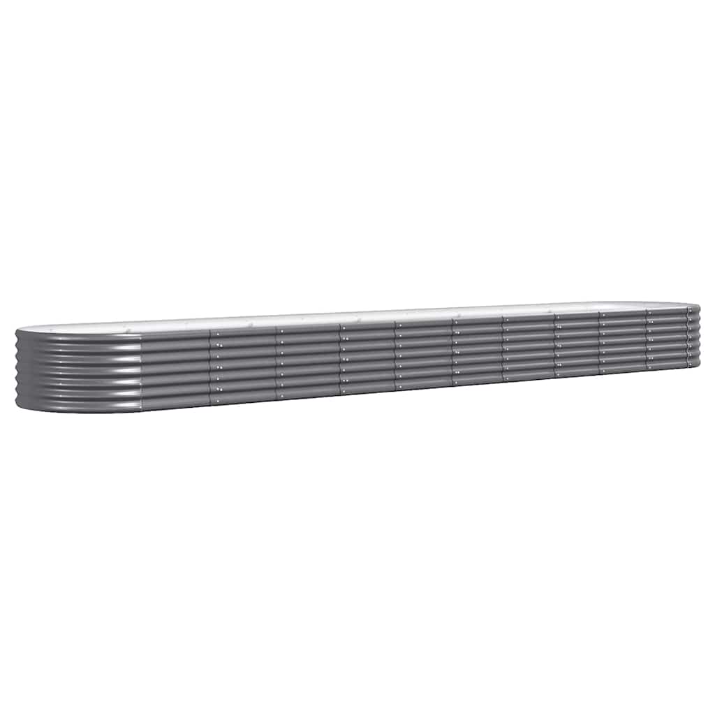 vidaXL Garden Raised Bed Galvanised Steel 440x80x36 cm Anthracite 2
