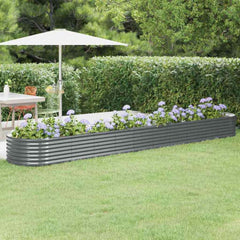 Garden Raised Bed Galvanised Steel Height 36 cm Anthracite 440 cm