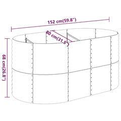 vidaXL Garden Raised Bed Galvanised Steel 152x80x68 cm Brown 6