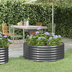 vidaXL Garden Raised Bed Galvanised Steel Depth 100 cm Anthracite