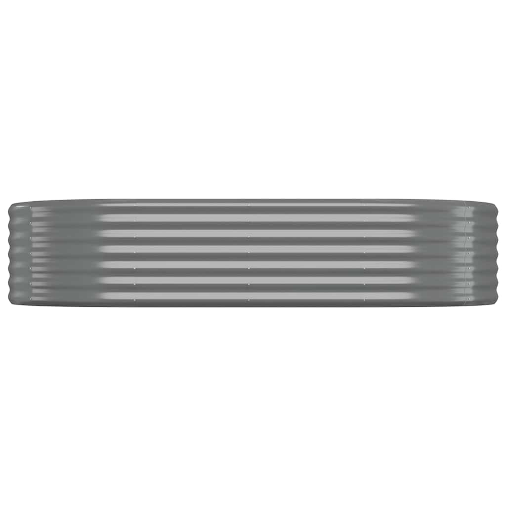 vidaXL Garden Raised Bed | Grey | Powder-Coated Steel | Medium | Durable 3