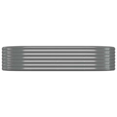vidaXL Garden Raised Bed | Grey | Powder-Coated Steel | Medium | Durable 3