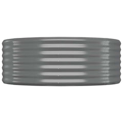 vidaXL Garden Raised Bed | Grey | Powder-coated steel | Extra Large | Durable 4