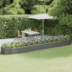 vidaXL Garden Raised Bed Galvanised Steel Depth 100 cm Grey