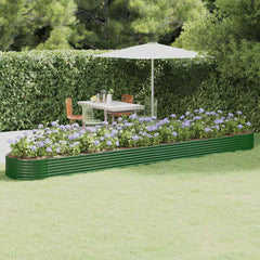 vidaXL Garden Raised Bed Galvanised Steel Depth 100 cm Green