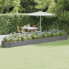 vidaXL Garden Raised Bed Galvanised Steel Depth 100 cm Grey