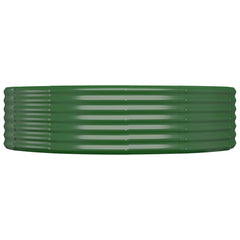 Garden Raised Bed Galvanised Steel Depth 140 cm Green 214 cm