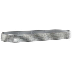 Garden Raised Bed Galvanised Steel Depth 140 cm Silver 373 cm