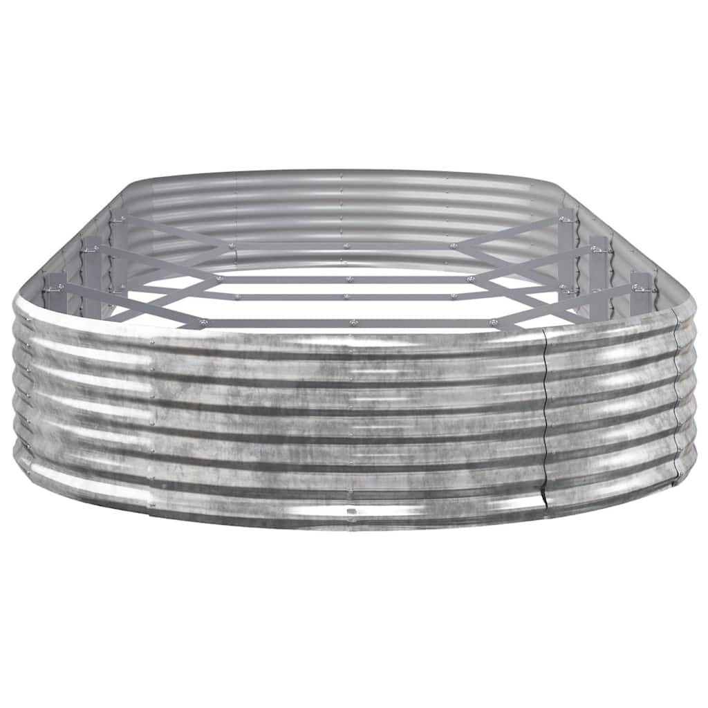 Garden Raised Bed Galvanised Steel Depth 140 cm Silver 373 cm