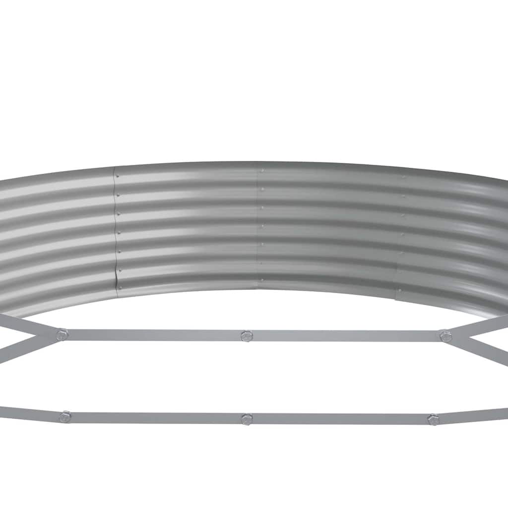Garden Raised Bed Galvanised Steel Depth 140 cm Silver 373 cm