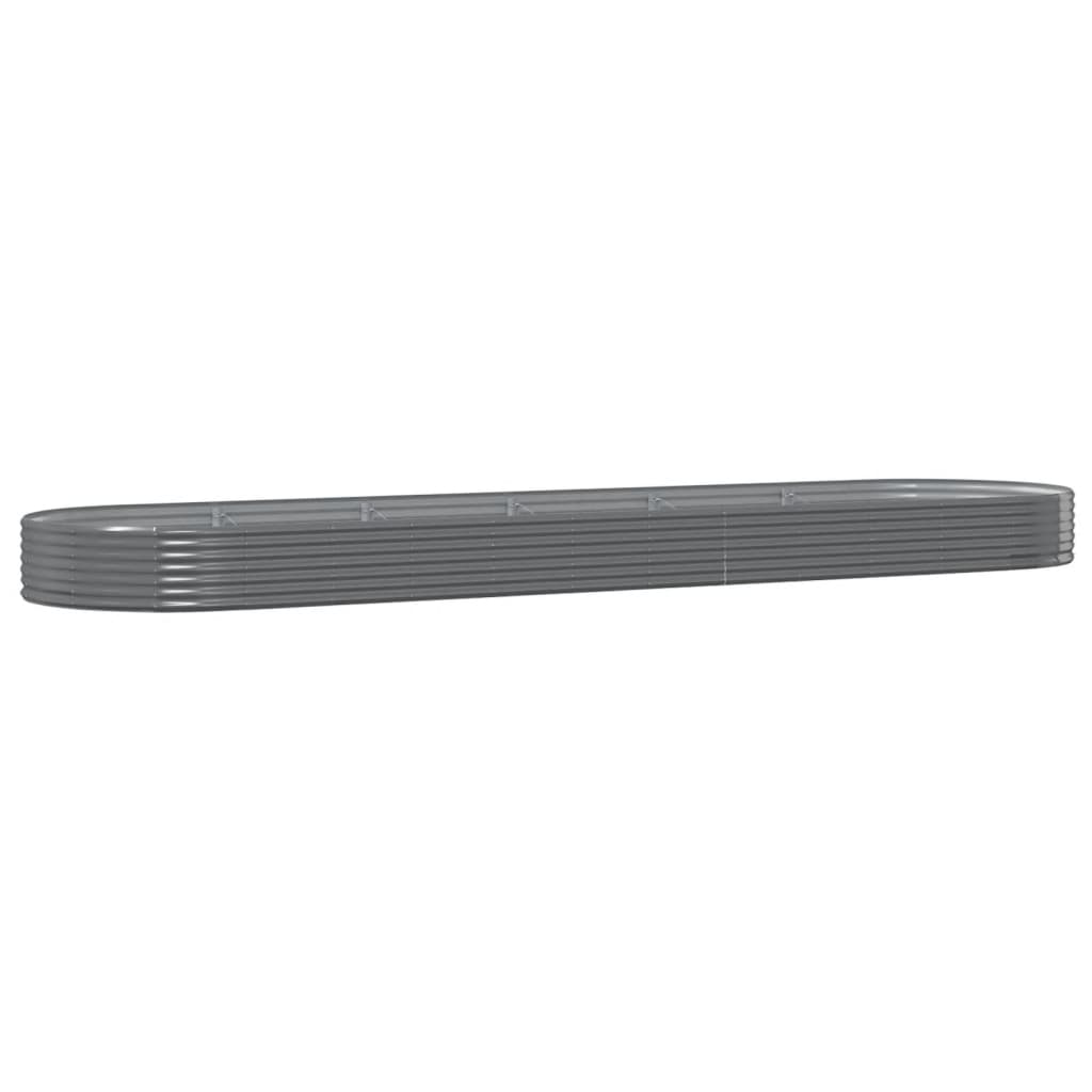 Garden Raised Bed Galvanised Steel Depth 140 cm Grey 523 cm