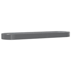 Garden Raised Bed Galvanised Steel Depth 140 cm Grey 523 cm