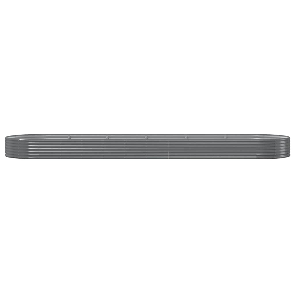 Garden Raised Bed Galvanised Steel Depth 140 cm Grey 523 cm