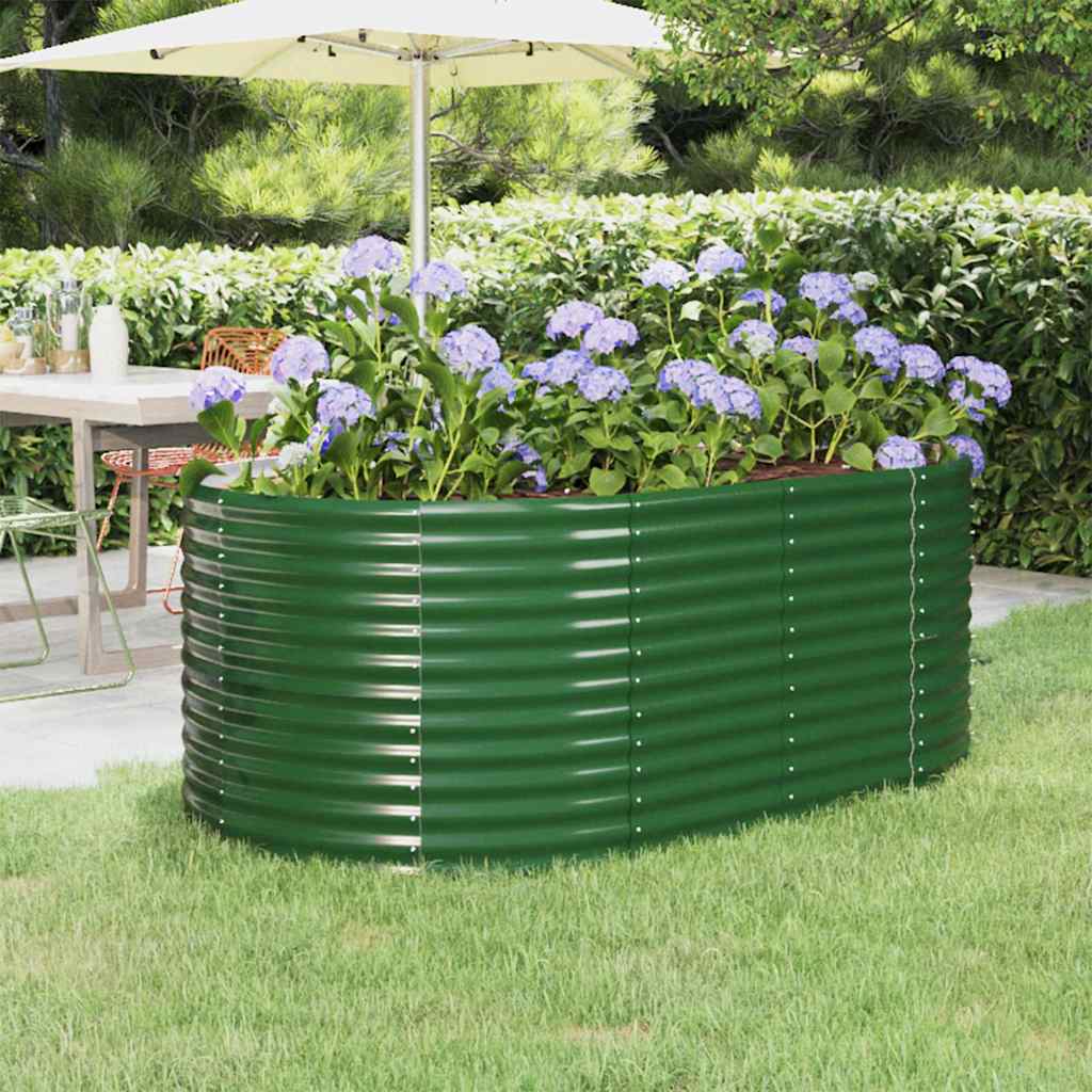 vidaXL Garden Raised Bed Galvanised Steel 175x100x68 cm Green 1