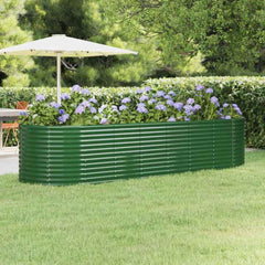 Garden Raised Bed Galvanised Steel Depth 100 cm Green 322 cm