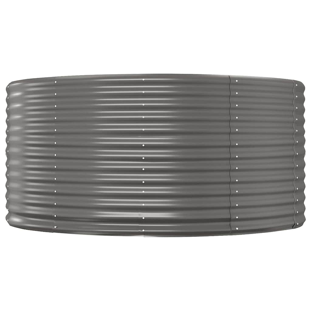 Garden Raised Bed Galvanised Steel Depth 140 cm Grey 140 cm
