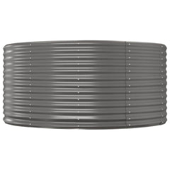 Garden Raised Bed Galvanised Steel Depth 140 cm Grey 140 cm