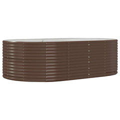 vidaXL Garden Raised Bed Brown 212x140x68 cm Galvanised Steel 2