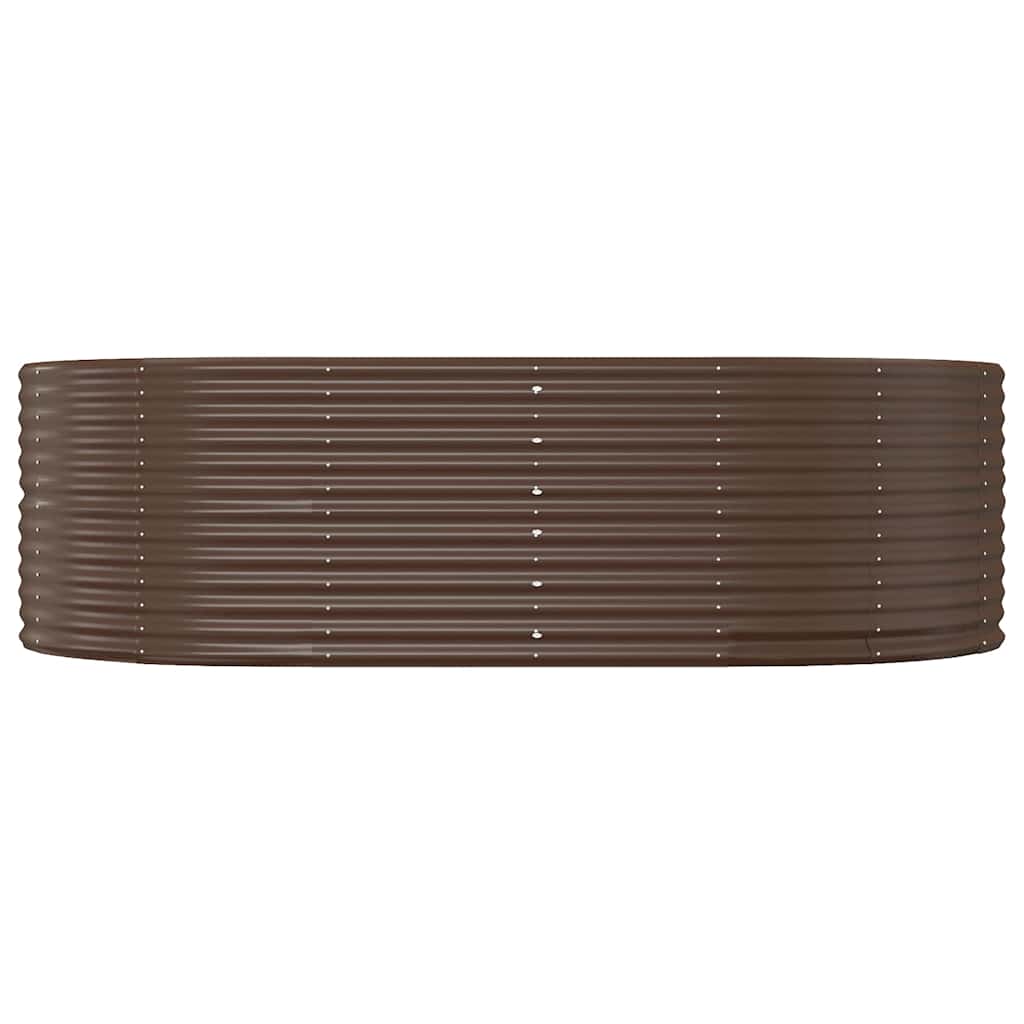 vidaXL Garden Raised Bed Brown 212x140x68 cm Galvanised Steel 3