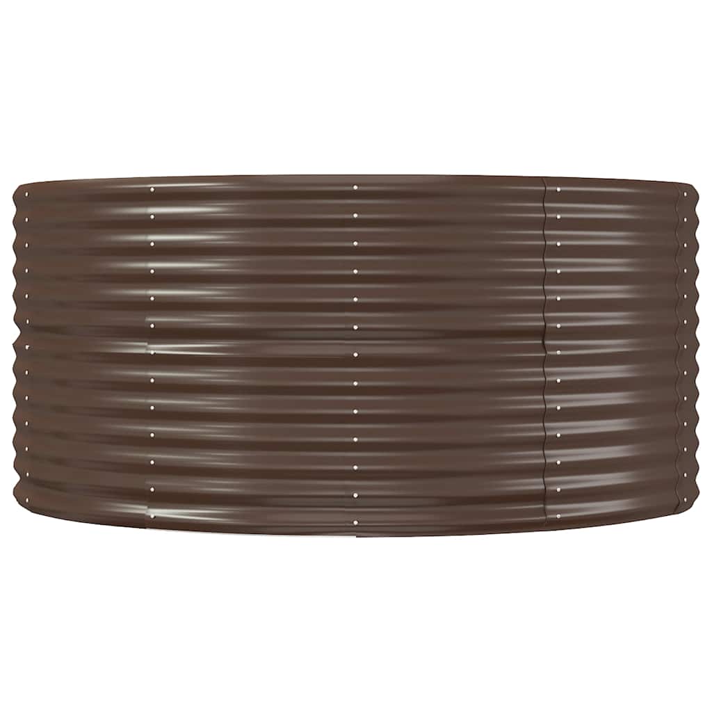 Garden Raised Bed Galvanised Steel Depth 140 cm Brown 212 cm