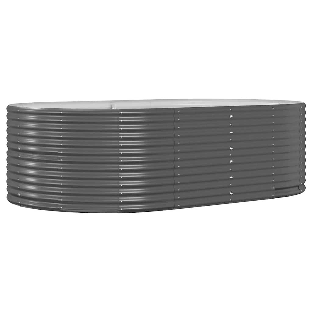vidaXL Garden Raised Bed Anthracite 212x140x68 cm Galvanised Steel 2