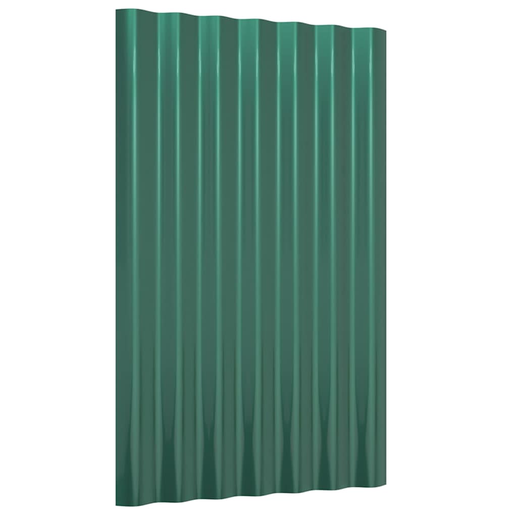 vidaXL Roof Panels 12 pcs Galvanised Steel Green 60x36 cm 3