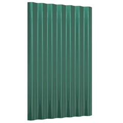 vidaXL Roof Panels 12 pcs Galvanised Steel Green 60x36 cm 3