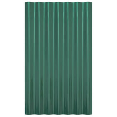 vidaXL Roof Panels 12 pcs Galvanised Steel Green 60x36 cm 4