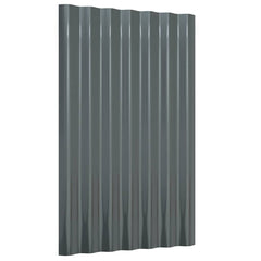 vidaXL Roof Panels 36 pcs Galvanised Steel Anthracite 60x36 cm 3